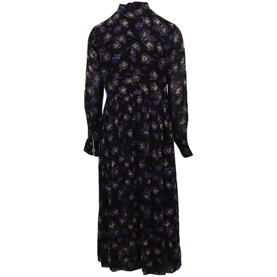 Ganni midi-jurk van bedrukte georgette in zwarte viscose - Image 5