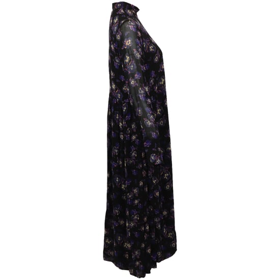 Ganni midi-jurk van bedrukte georgette in zwarte viscose - Image 6