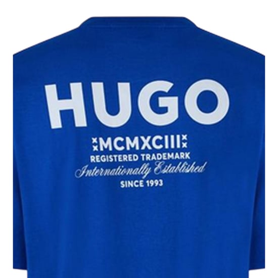 Hugo MCMXCIII-T-shirt för män med tryck på ryggen (Blå) - Image 4