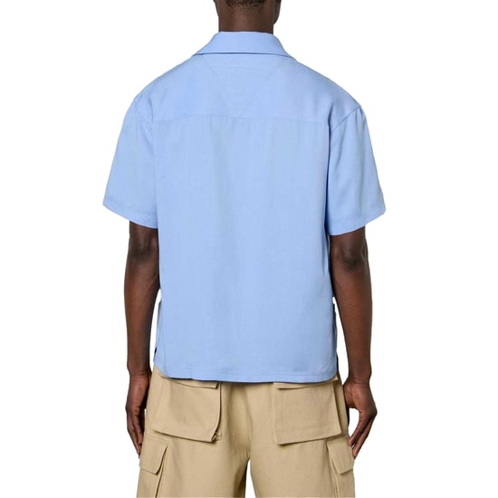 Represent Heren Lyocell Pocket Korte Mouwen Bowling Shirt (Blauw) - Image 3