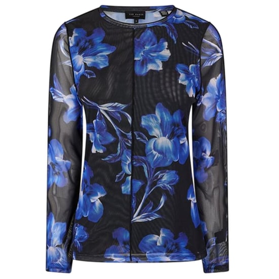 Ted Baker Dames-T-shirt met bloemenprint en doorschijnende stof (Blauw) - Image 2