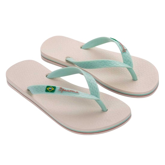 Ipanema Platte teenslippers voor dames met de Braziliaanse vlag (Beige) - Image 1