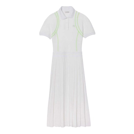 Lacoste Dames Neon Tape Poloshirt Jurk (Wit) - Image 1