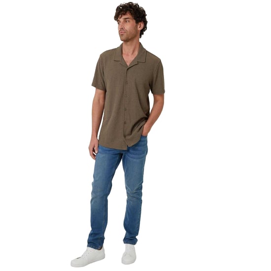 Threadbare Herenoverhemd van Selkirk met relaxte pasvorm (Kaki Groen) - Image 4