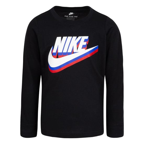 Nike Kinder/Kinder-T-shirt met lange mouwen en logo (Zwart) - Image 1