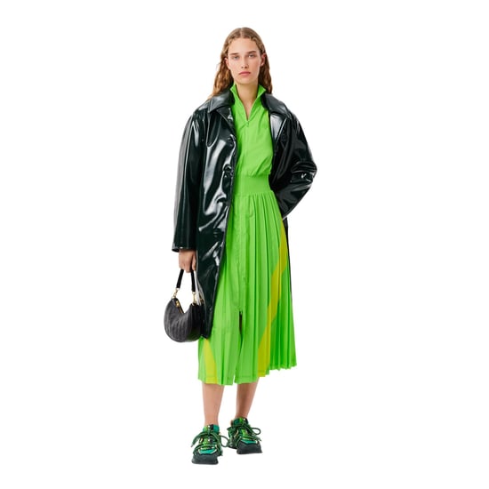 Lacoste Dames Kleurblok Sweatshirt Jurk (Groen) - Image 1