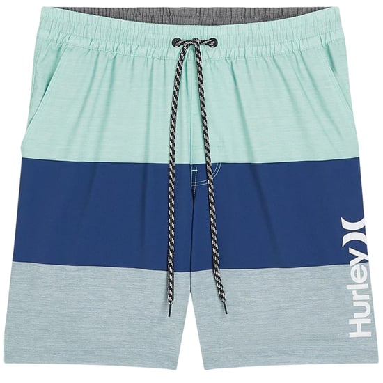 Hurley Mens Volley Colour Block Swim Shorts (Blue/Aqua) - Image 2