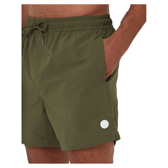 Threadbare Heren Textured Relaxed Fit Zwemshort (Kaki Groen) - Image 3