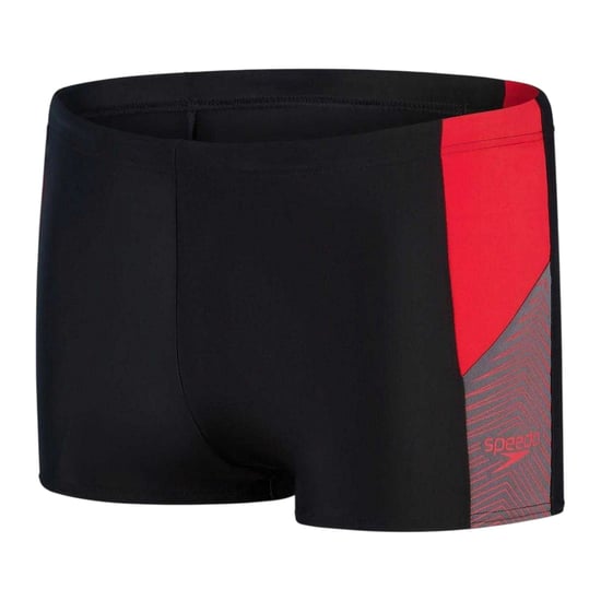 Speedo Geometrische zwembroek voor heren met split (Zwart/Rood) - Image 1