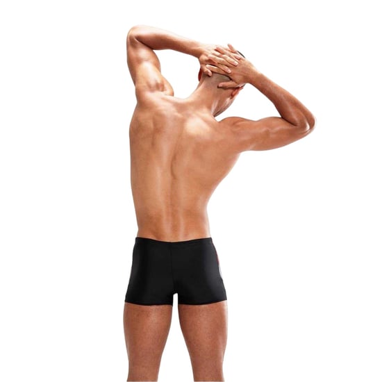 Speedo Geometrische zwembroek voor heren met split (Zwart/Rood) - Image 2