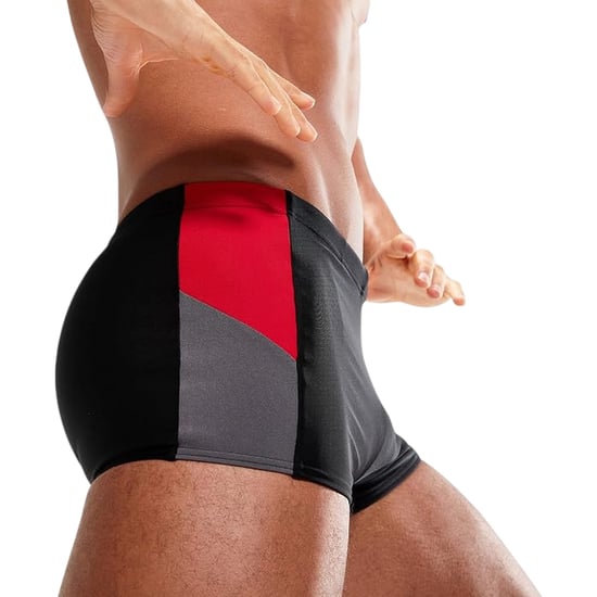 Speedo Geometrische zwembroek voor heren met split (Zwart/Rood) - Image 3