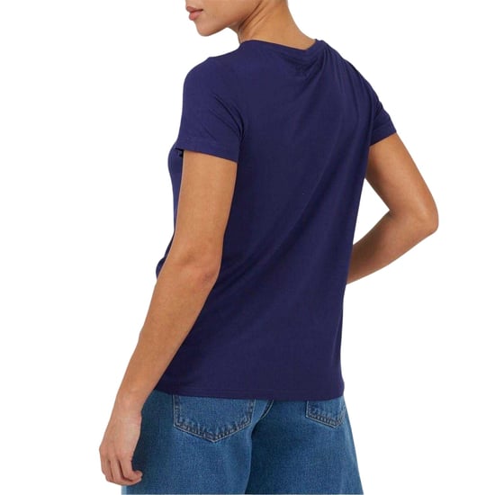 Brave Soul Effen T-shirt met vetersluiting voor dames (Marine) - Image 2