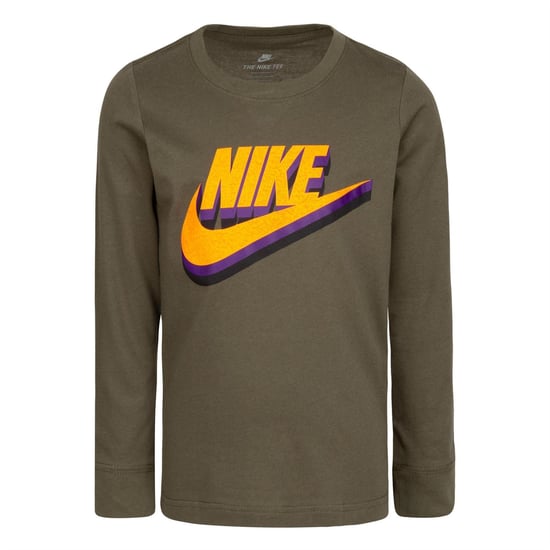Nike Kinder/Kinder-T-shirt met lange mouwen en logo (Groen) - Image 1