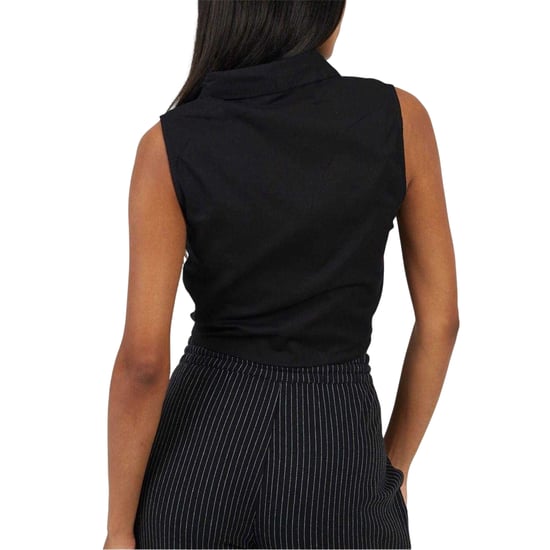 Brave Soul Dames Tied Hem Mouwloze Croptop (Zwart) - Image 2