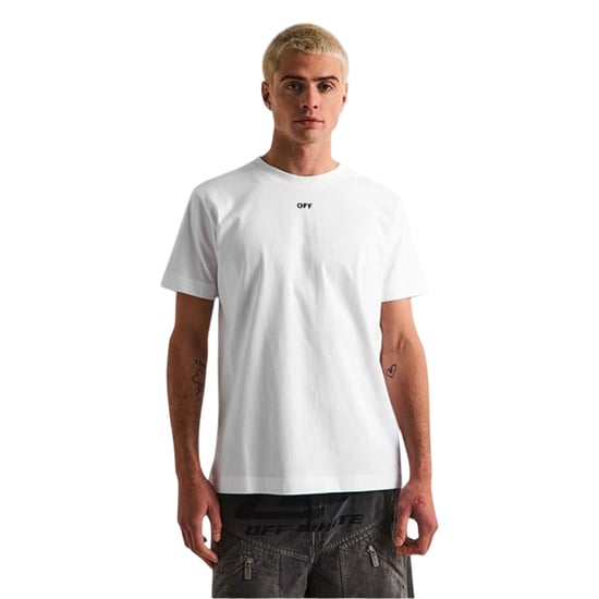Off White Kortärmad T-shirt för män utan logotyp (Vit) - Image 3