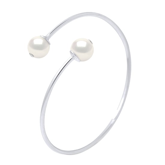DIADEMA - Bracelet - You & Me - Silver - Real Freshwater Pearls - White - Image 1