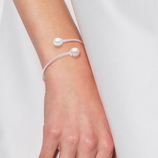 DIADEMA - Bracelet - You & Me - Silver - Real Freshwater Pearls - White - Image 2