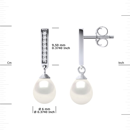 Oorbellen Joailerie Zoetwater Parels White Peren 6-7 mm 925 - Image 3