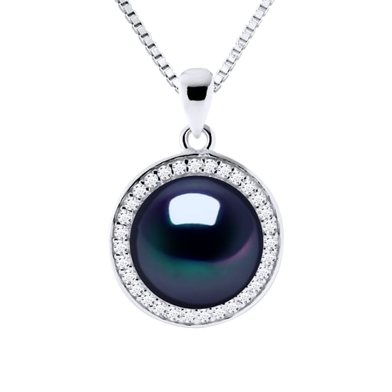 SUN Necklace Freshwater Pearl 9-10 mm Black 925 - Image 1