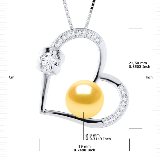 LIEFDE ketting zoetwaterparels 8-9mm Golden 925 - Image 3