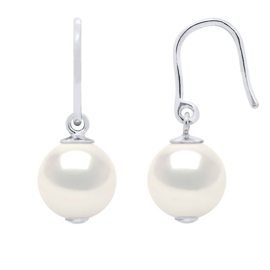 Oorbellen Hooks zoetwaterparels Rond 8-9 mm White 925 - Image 1