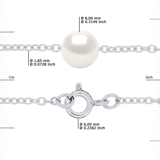 DIADEMA - Bracelet - Silver and Real Freshwater Pearls - White - Image 3