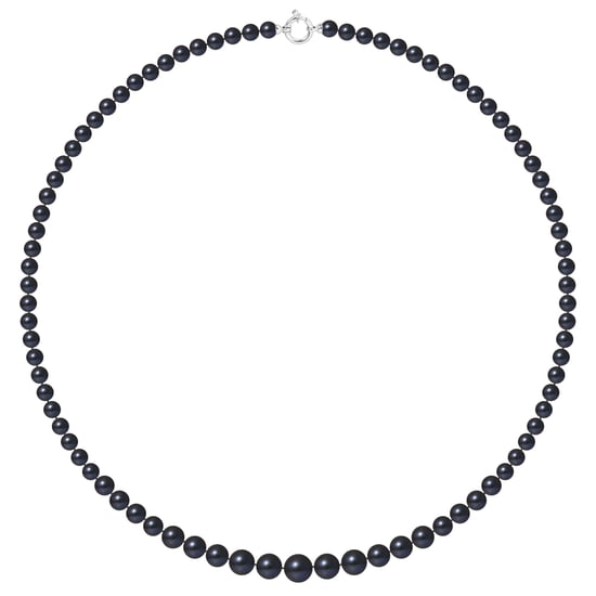 DIADEMA - Necklace - Real Freshwater Pearls - Black Tahitian Style - White Gold - Image 1