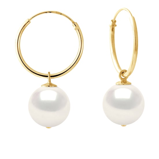 Creolen Gekweekte Parels Zoetwater Ronde 10-11mm Black Yellow Gold - Image 1
