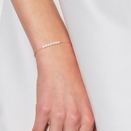 DIADEMA - Bracelet - 7 Real Freshwater Pearls - Cable Chain in Yellow Gold - Image 2