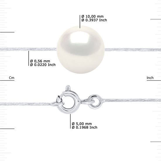 DIADEMA - Necklace - Real Freshwater Pearls - White - White Gold - Image 3
