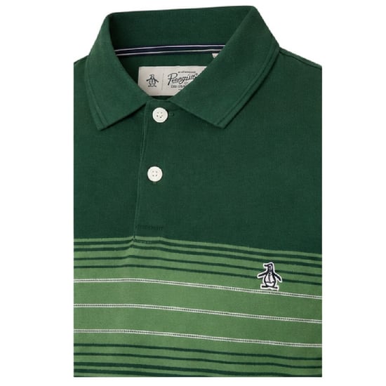Original Penguin Heren Gestreept Polo Shirt (Groen) - Image 3