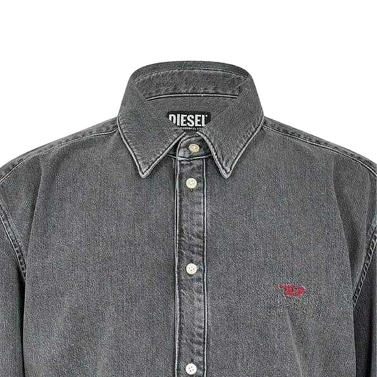 Diesel Heren D-Simply denimoverhemd met lange mouwen (Grijs) - Image 3