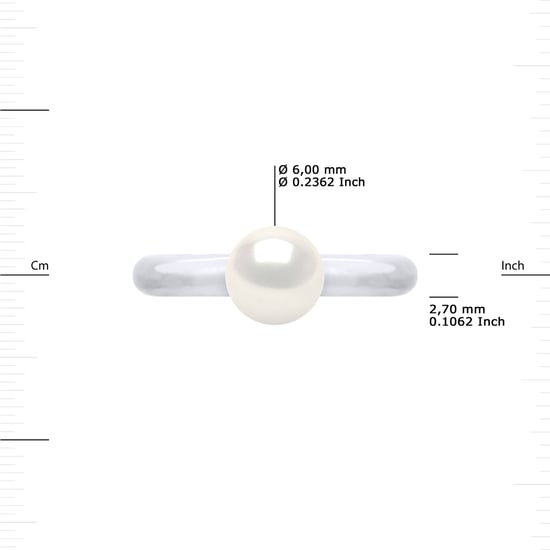 Rush Ring Verstelbare zoetwaterparels Rond 6-7 mm White 925 - Image 3