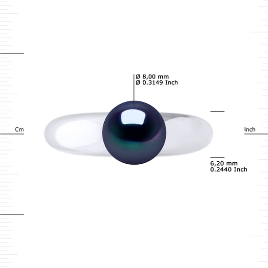 DIADEMA - Ring Real Freshwater Pearls - Black Tahitian Style - Image 3