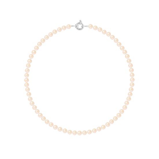 Rank ketting kralen Zoetwater 6-7mm Pink Natural Ring Marine 925 Lengte 45 cm - Image 1