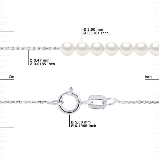 DIADEMA - Armband - 7 äkta sötvattenspärlor - kabelkedja i vitguld - Image 3