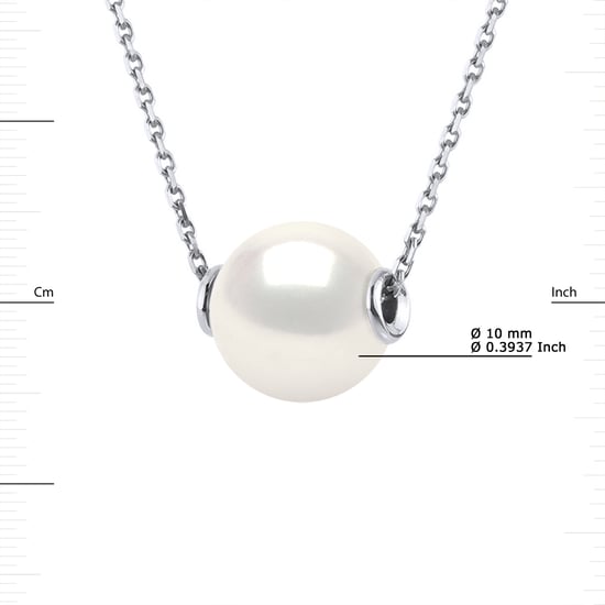 DIADEMA - Necklace - Silver and Real Freshwater Pearls - White - Image 3