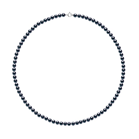 Rank ketting kralen zoetwater 4-5mm Ronde Zwart Wit Goud 18 Karaat - Image 1