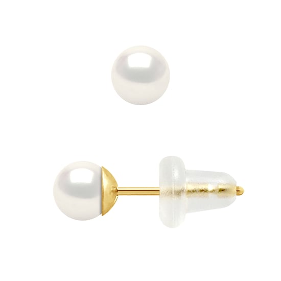 DIADEMA - Earrings - Yellow Gold and Real Freshwater Pearls - Image 1