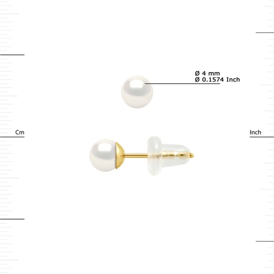 DIADEMA - Earrings - Yellow Gold and Real Freshwater Pearls - Image 3