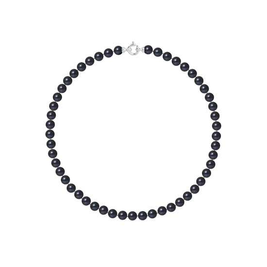 Rank ketting PRINCESS zoetwaterparels Round 6-7 mm Sluiting Black Luxury White Gold - Image 1