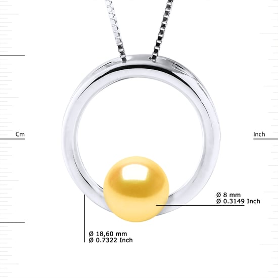 CIRCLE zoetwater parel Rond 8-9 mm Gold 925 - Image 3