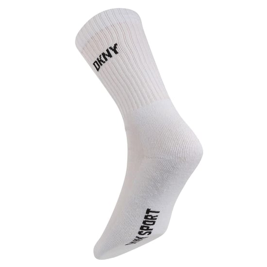 DKNY Heren Ribboord Crew Sokken (Wit) - Image 2