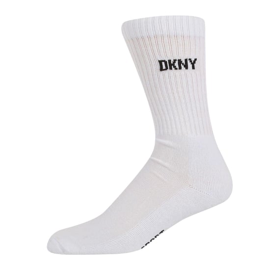 DKNY Heren Ribboord Crew Sokken (Wit) - Image 3