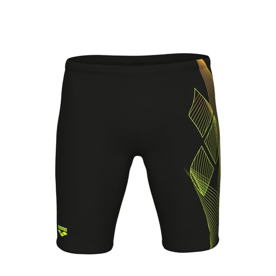 Arena Mens Graphic Print Swim Shorts (Black) - Image 1