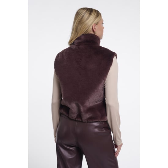 Rino & Pelle short faux fur waistcoat nikki.7002611 10873 chocolate bean - Image 3