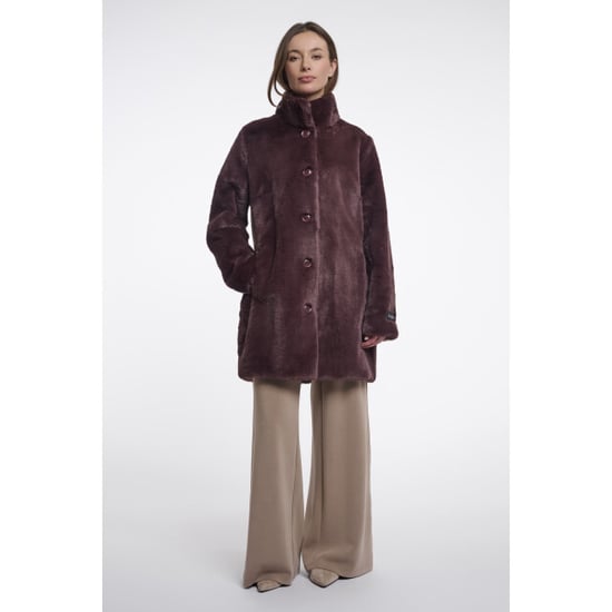 Rino & Pelle single breasted faux fur coat nonna.7002611 10873 chocolate bean - Image 1