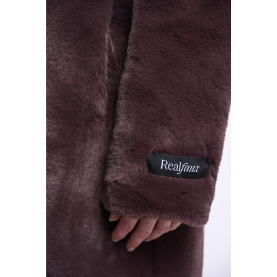 Rino & Pelle single breasted faux fur coat nonna.7002611 10873 chocolate bean - Image 2