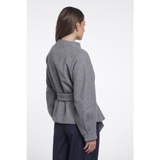 Rino & Pelle short coat with collar cornelia.7002611 11170 mid grey melange - Image 2