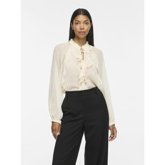 Vila vitiro v-neck l/s flounce top/bfs 14116881 birch - Image 4